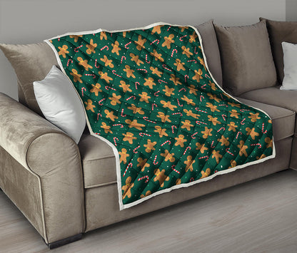 Gingerbread Man Cookies Pattern Print Quilt