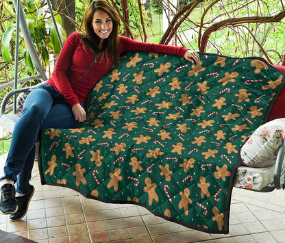 Gingerbread Man Cookies Pattern Print Quilt