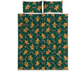 Gingerbread Man Cookies Pattern Print Quilt Bed Set