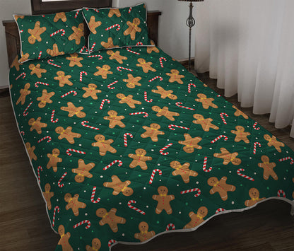 Gingerbread Man Cookies Pattern Print Quilt Bed Set