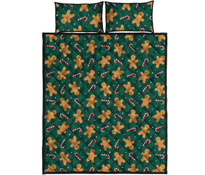 Gingerbread Man Cookies Pattern Print Quilt Bed Set
