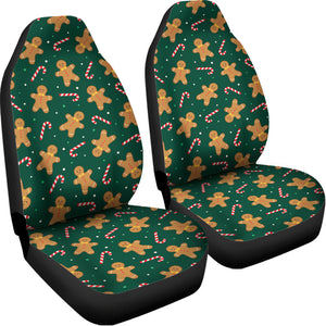 Gingerbread Man Cookies Pattern Print Universal Fit Car Seat Covers