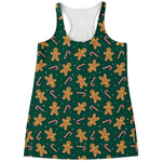 Gingerbread Man Cookies Pattern Print Women's Racerback Tank Top