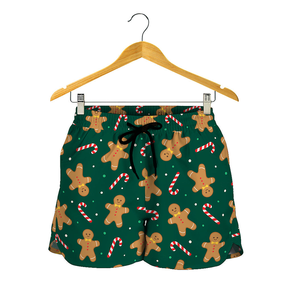 Gingerbread Man Cookies Pattern Print Women's Shorts