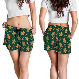 Gingerbread Man Cookies Pattern Print Women's Shorts