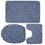 Giraffe Denim Jeans Pattern Print 3 Piece Bath Mat Set
