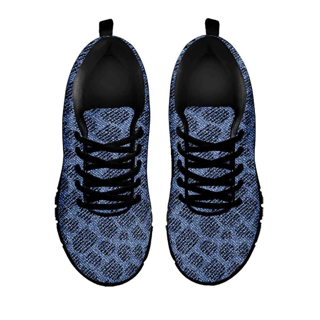 Giraffe Denim Jeans Pattern Print Black Sneakers