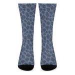 Giraffe Denim Jeans Pattern Print Crew Socks
