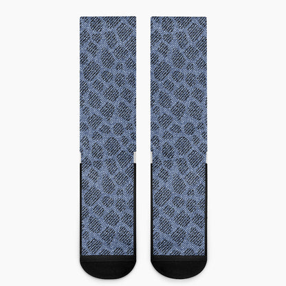 Giraffe Denim Jeans Pattern Print Crew Socks