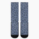 Giraffe Denim Jeans Pattern Print Crew Socks