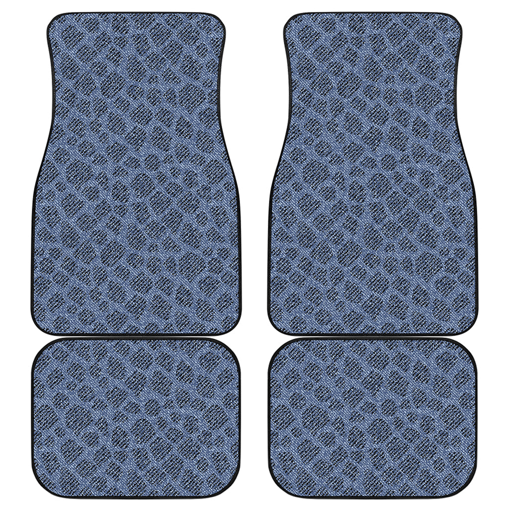 Giraffe Denim Jeans Pattern Print Front and Back Car Floor Mats