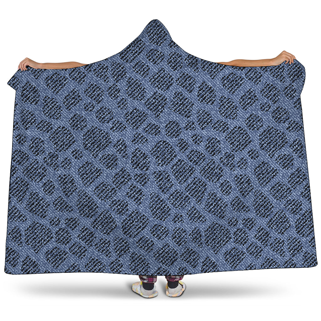 Giraffe Denim Jeans Pattern Print Hooded Blanket