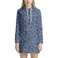Giraffe Denim Jeans Pattern Print Pullover Hoodie Dress