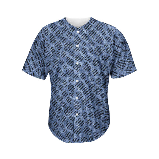 Giraffe Denim Jeans Pattern Print Men's Baseball Jersey
