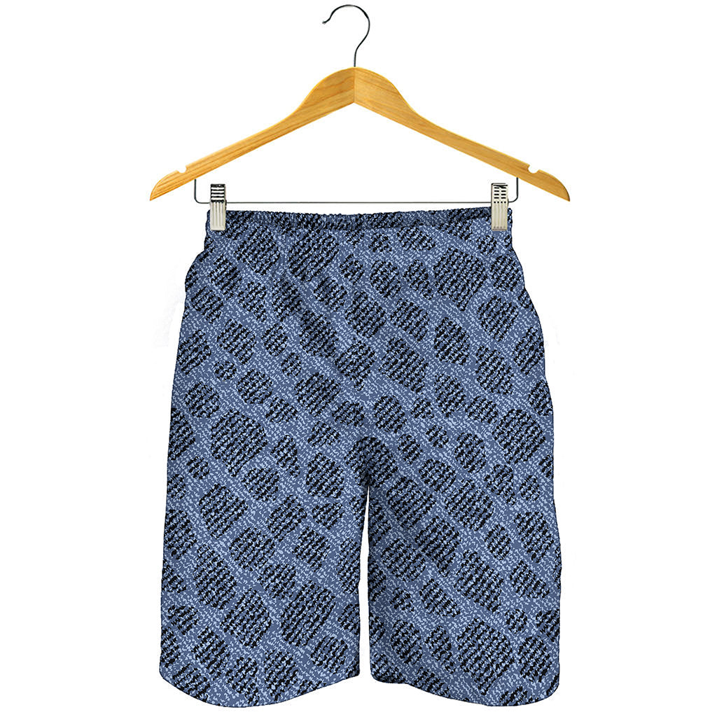 Giraffe Denim Jeans Pattern Print Men's Shorts