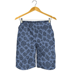 Giraffe Denim Jeans Pattern Print Men's Shorts