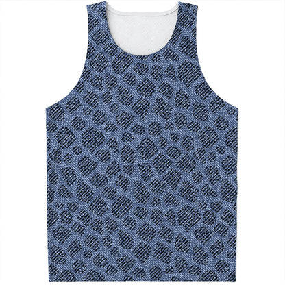 Giraffe Denim Jeans Pattern Print Men's Tank Top