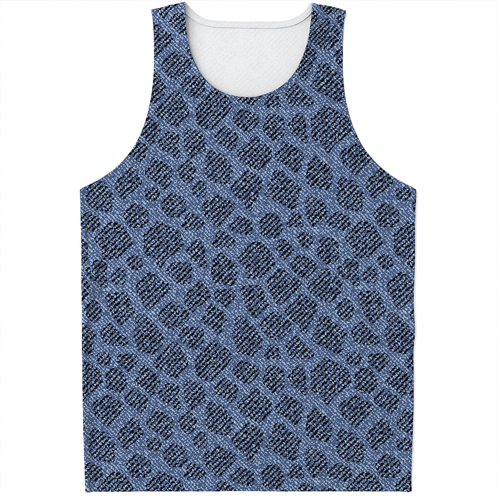 Giraffe Denim Jeans Pattern Print Men's Tank Top