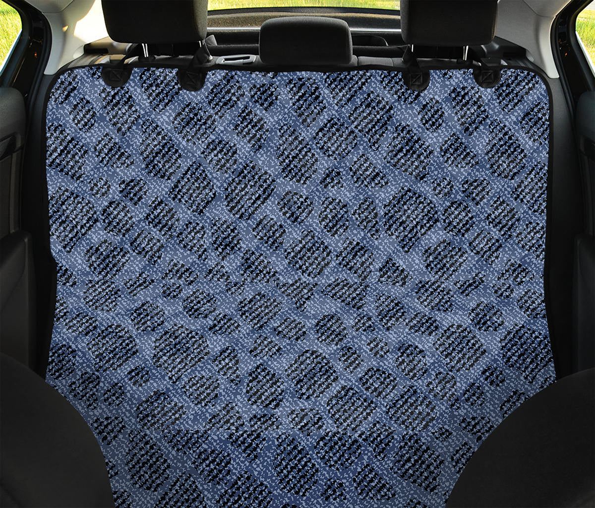 Giraffe Denim Jeans Pattern Print Pet Car Back Seat Cover