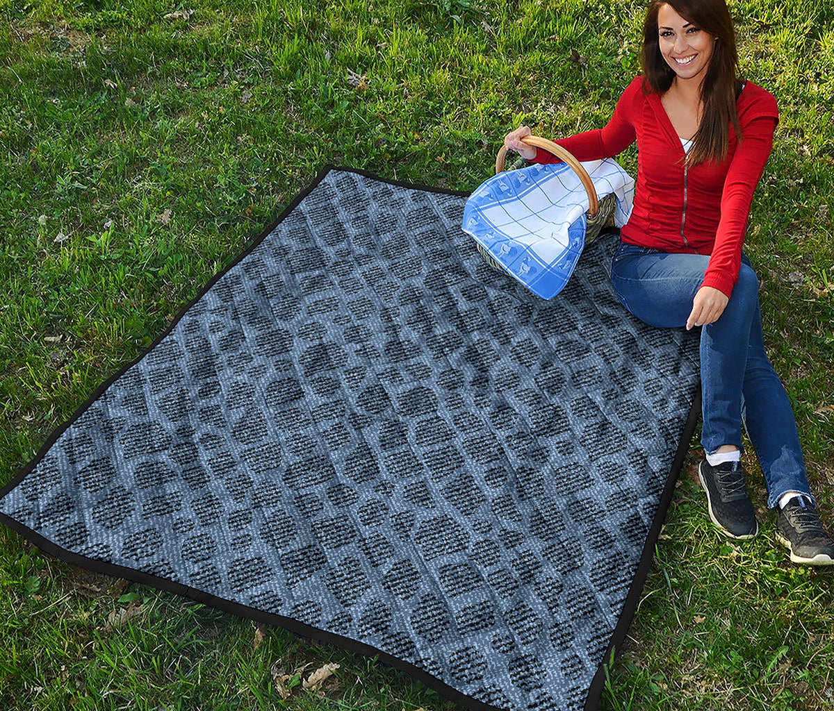 Giraffe Denim Jeans Pattern Print Quilt