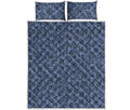 Giraffe Denim Jeans Pattern Print Quilt Bed Set