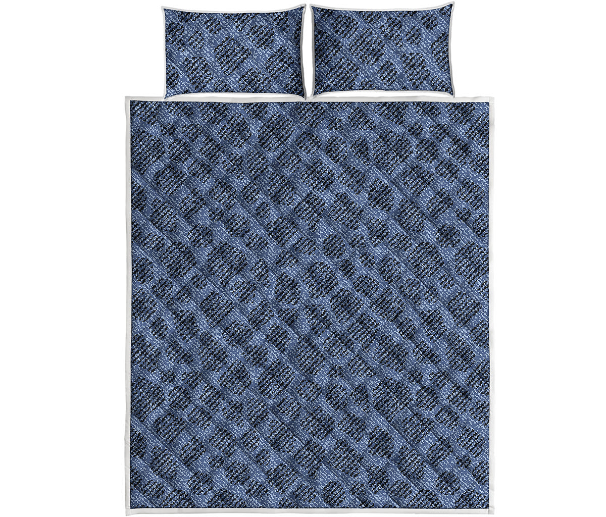 Giraffe Denim Jeans Pattern Print Quilt Bed Set