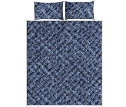 Giraffe Denim Jeans Pattern Print Quilt Bed Set