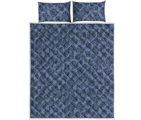 Giraffe Denim Jeans Pattern Print Quilt Bed Set