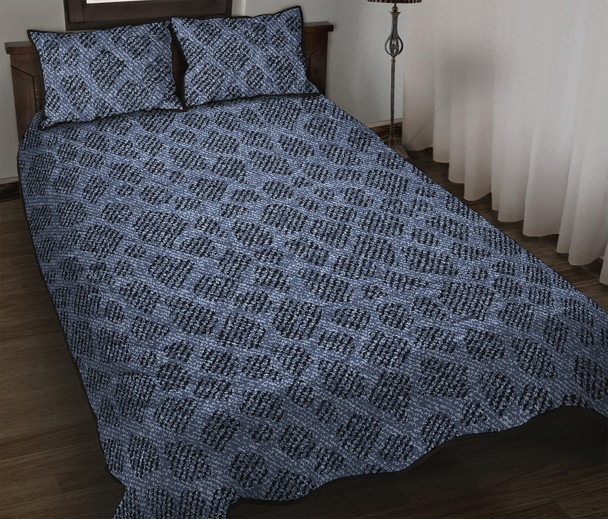 Giraffe Denim Jeans Pattern Print Quilt Bed Set