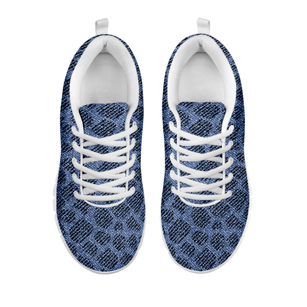 Giraffe Denim Jeans Pattern Print White Sneakers