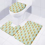 Giraffe With Glasses Pattern Print 3 Piece Bath Mat Set
