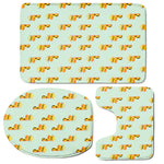 Giraffe With Glasses Pattern Print 3 Piece Bath Mat Set