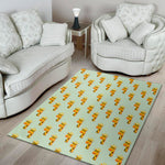 Giraffe With Glasses Pattern Print Area Rug