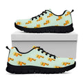 Giraffe With Glasses Pattern Print Black Running Shoes