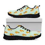 Giraffe With Glasses Pattern Print Black Sneakers