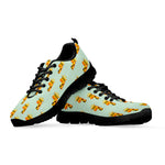 Giraffe With Glasses Pattern Print Black Sneakers