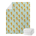 Giraffe With Glasses Pattern Print Blanket