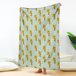 Giraffe With Glasses Pattern Print Blanket