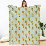 Giraffe With Glasses Pattern Print Blanket
