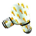 Giraffe With Glasses Pattern Print Boxing Gloves
