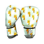 Giraffe With Glasses Pattern Print Boxing Gloves