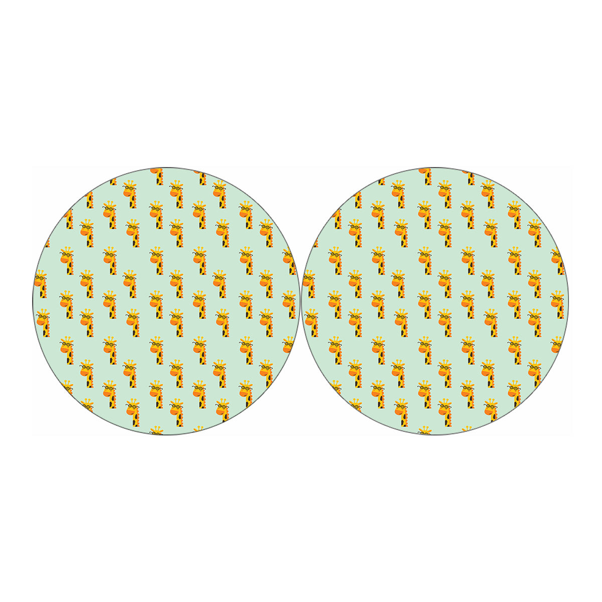 Giraffe With Glasses Pattern Print Car Coasters