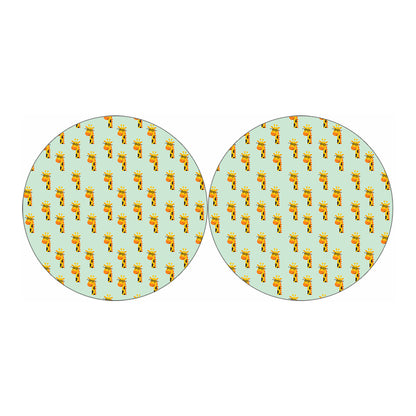 Giraffe With Glasses Pattern Print Car Coasters