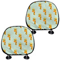 Giraffe With Glasses Pattern Print Car Headrest Covers