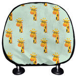 Giraffe With Glasses Pattern Print Car Headrest Covers