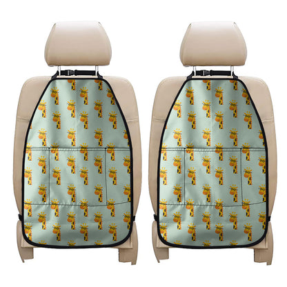 Giraffe With Glasses Pattern Print Car Seat Organizers