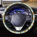 Giraffe With Glasses Pattern Print Car Steering Wheel Cover