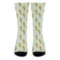 Giraffe With Glasses Pattern Print Crew Socks