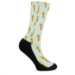 Giraffe With Glasses Pattern Print Crew Socks