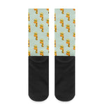 Giraffe With Glasses Pattern Print Crew Socks